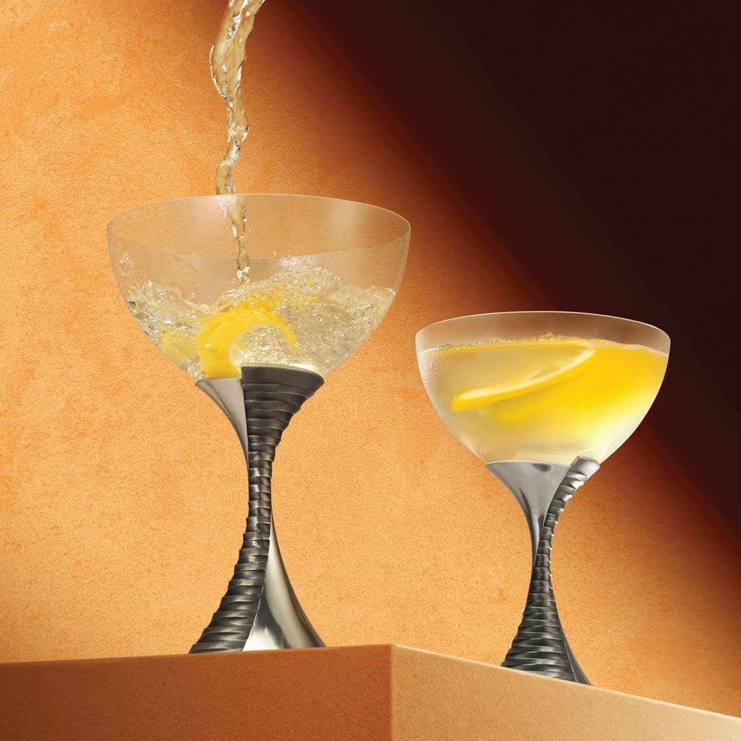 Weave Champagne Coupe Pair
